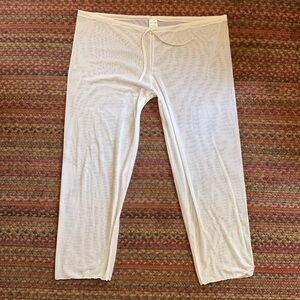 NINGUN PECADO WHITE SHEER MESH SWIM COVER UP BEACH RESORT WEAR PANTS